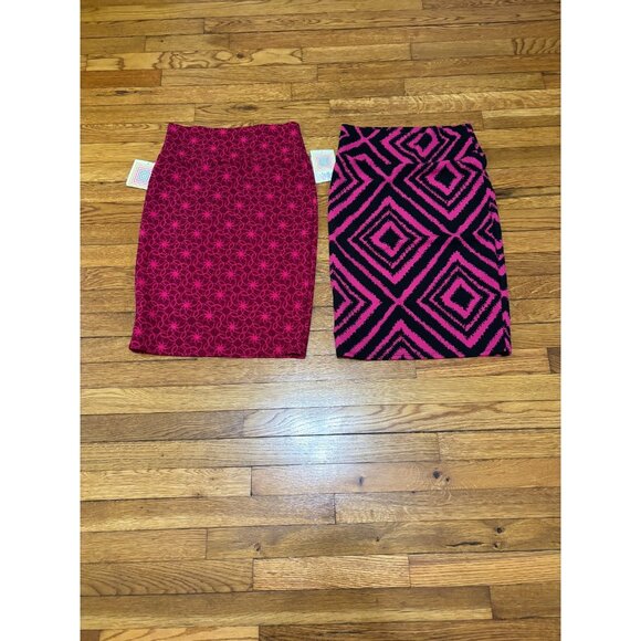 LuLaRoe Womens Cassie Skirt Size Small *Lot of 2* Pink Colorful Stretch Knit NWT - Picture 8 of 10